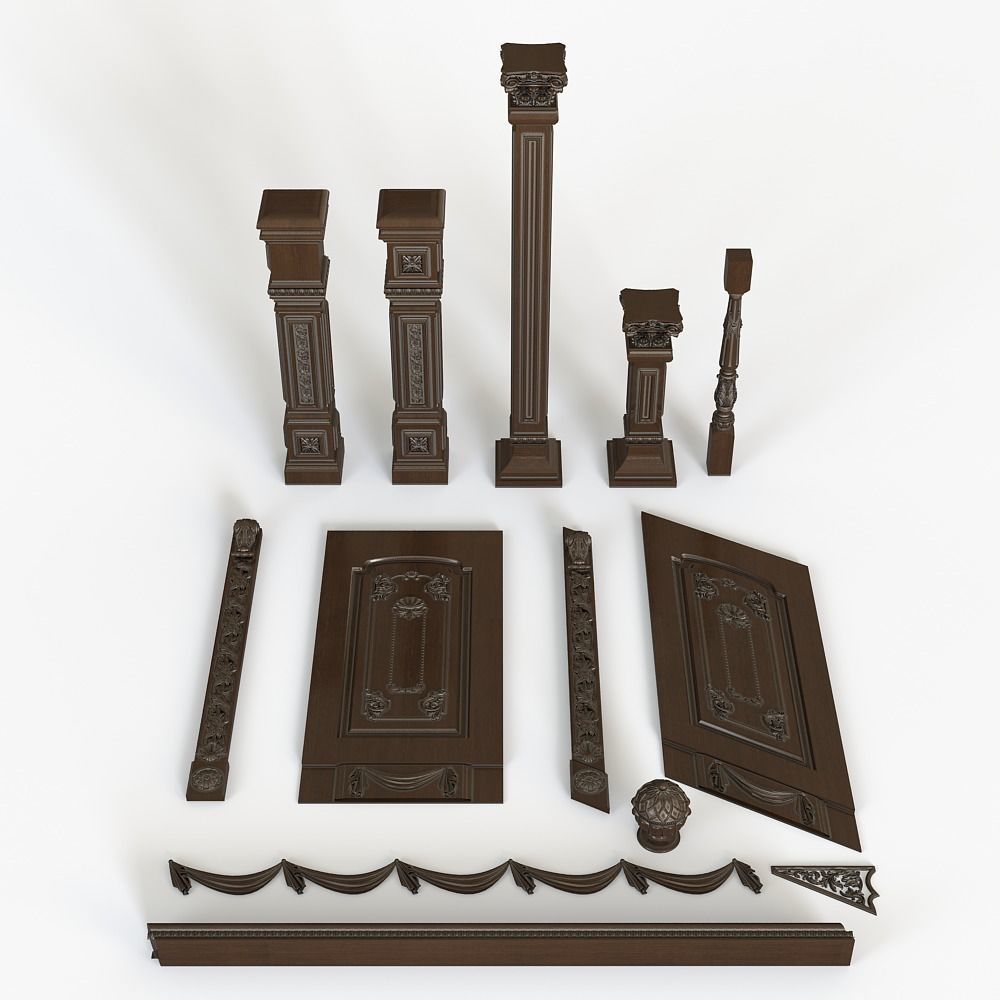 Stairs cnc kitbash 3D model_2