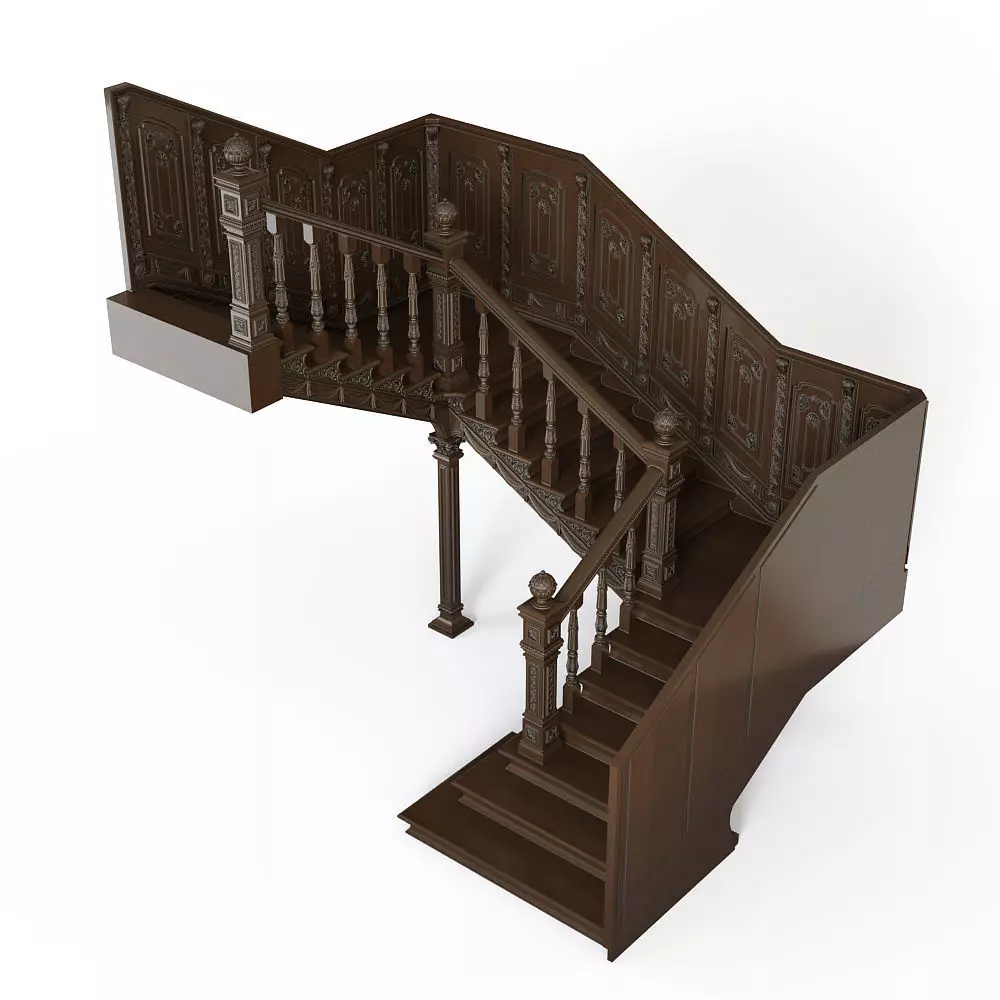 Stairs cnc kitbash 3D model_0