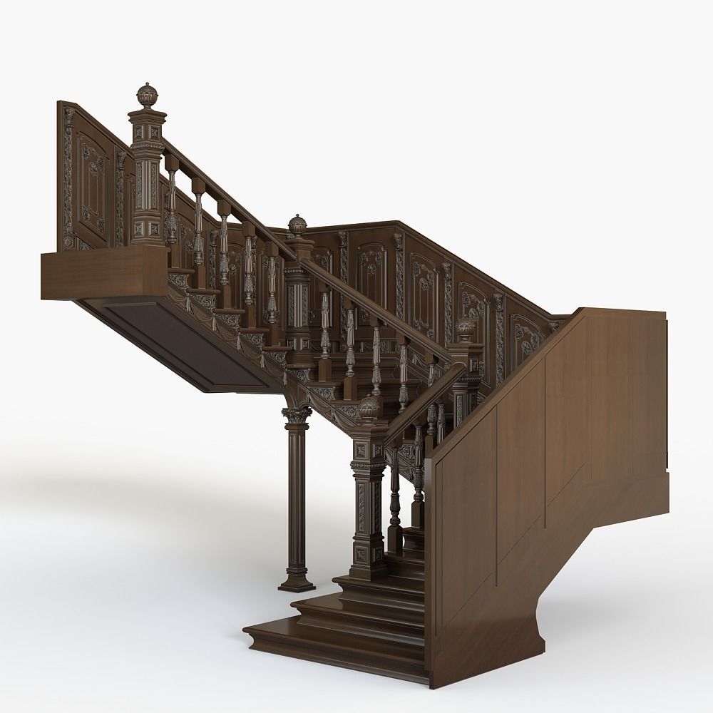 Stairs cnc kitbash 3D model_5