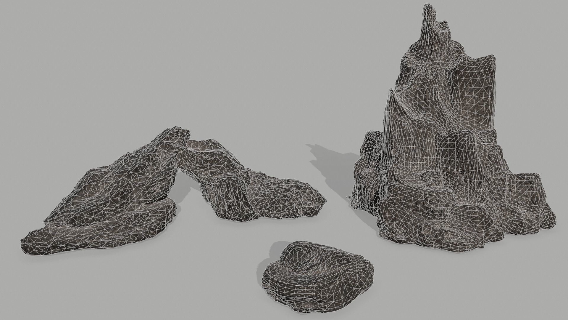 Rock set Low-poly 3D model_1