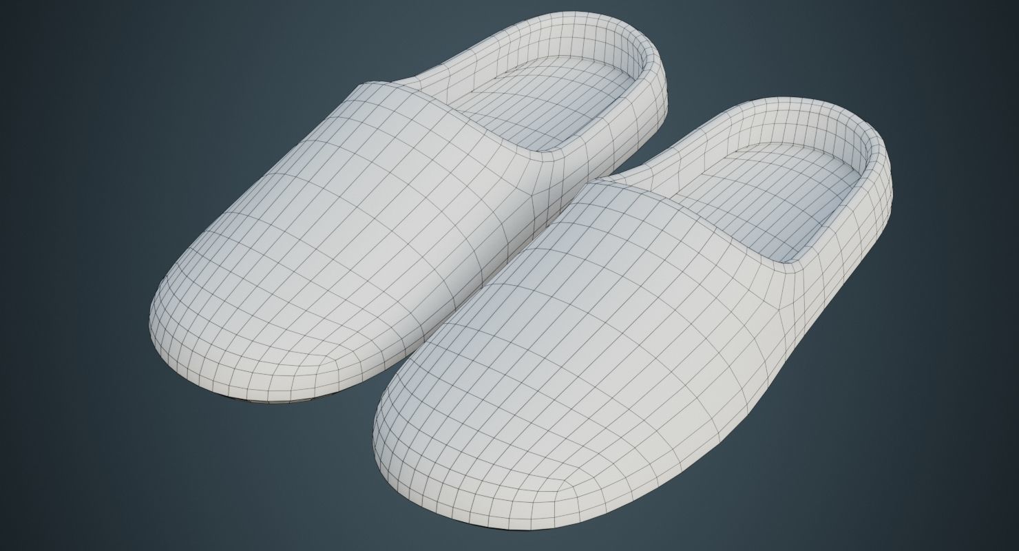 Slipper 1B Low-poly 3D model_8
