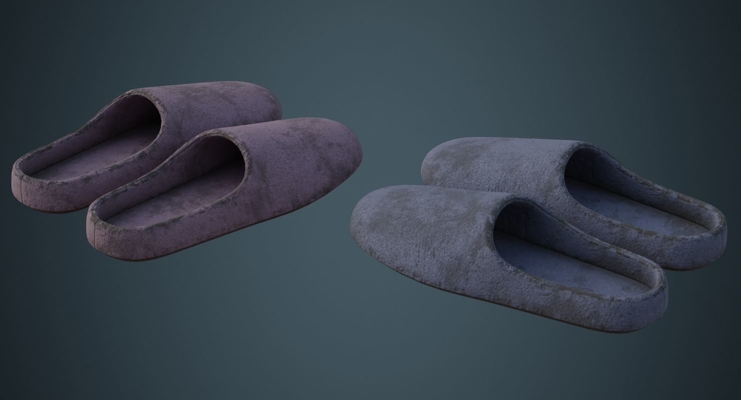 Slipper 1B Low-poly 3D model_1