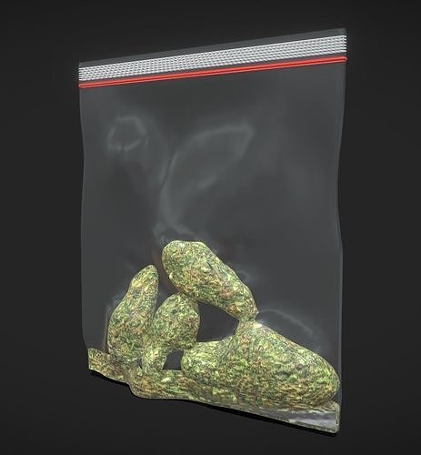 Weed Bag Low-poly 3D model