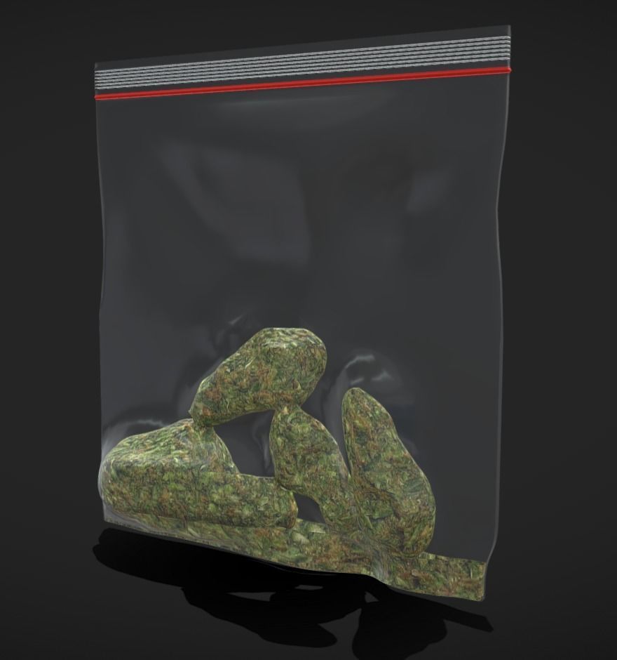 Weed Bag Low-poly 3D model_2