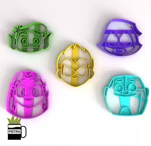 Modelo de impresion MOLDE CORTANTE GALLETA FONDANT TEEN TITANS 3D print model
