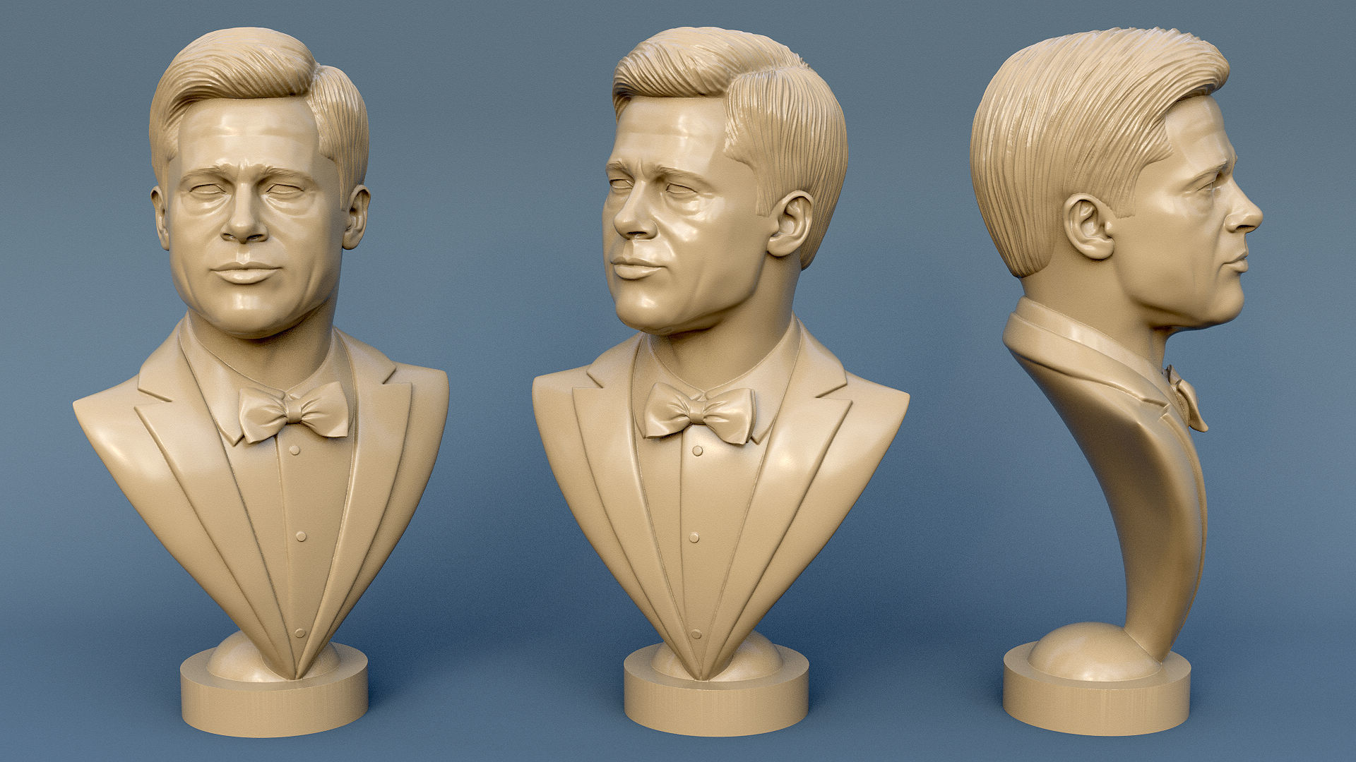 Brad Pitt  3D print model_0