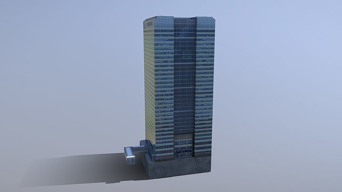 London Buiding Barclays 20ChurchillPlace Low-poly 3D model 4