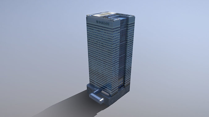 London Buiding Barclays 20ChurchillPlace Low-poly 3D model 5