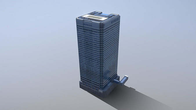 London Buiding Barclays 20ChurchillPlace Low-poly 3D model 6