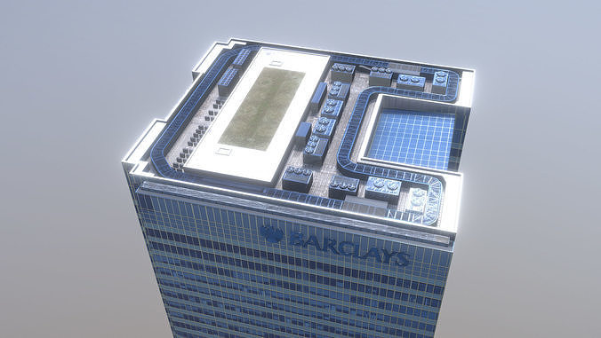 London Buiding Barclays 20ChurchillPlace Low-poly 3D model 2