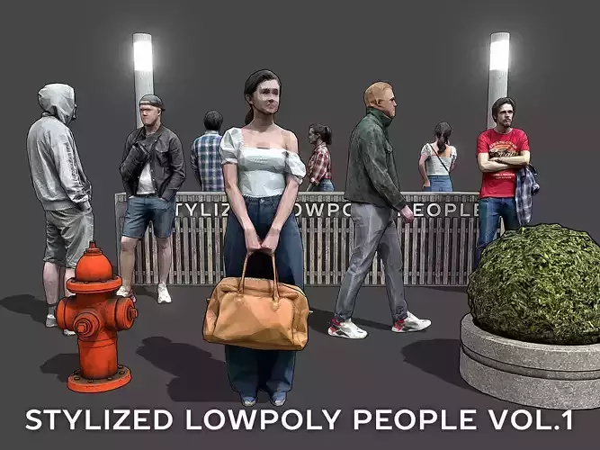 Stylized Lowpoly People Casual Pack Volume 1 Low-poly 3D model