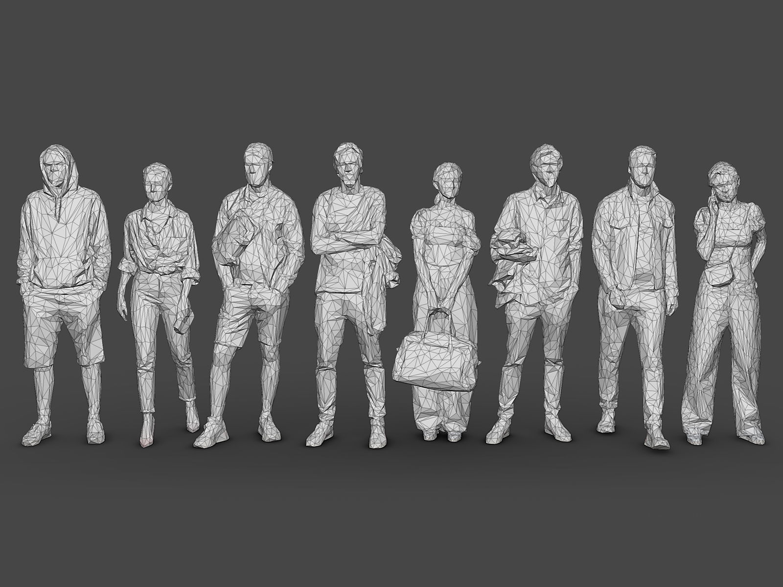 Stylized Lowpoly People Casual Pack Volume 1 Low-poly 3D model_7