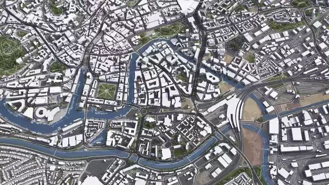 Bristol - 3D City Model Low-poly 3D model 2