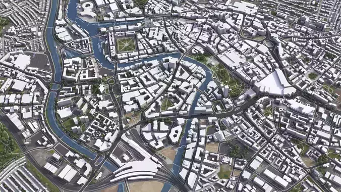 Bristol - 3D City Model Low-poly 3D model 7