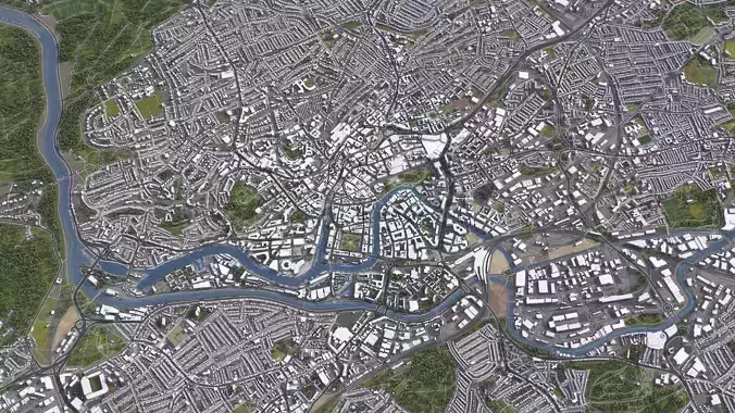 Bristol - 3D City Model Low-poly 3D model 3