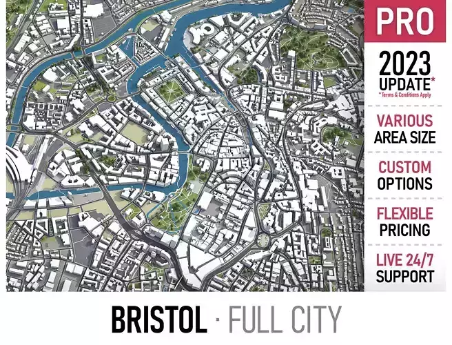 Bristol  Low-poly 3D model