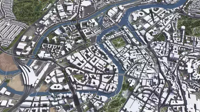 Bristol - 3D City Model Low-poly 3D model 5