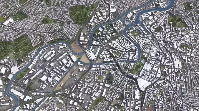 Bristol - 3D City Model Low-poly 3D model 6