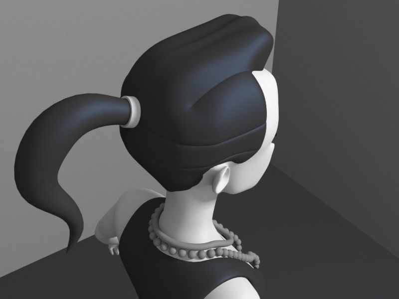 Punk Girl 3D model_2