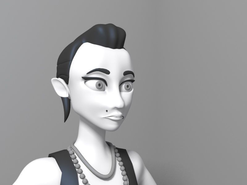 Punk Girl 3D model_1