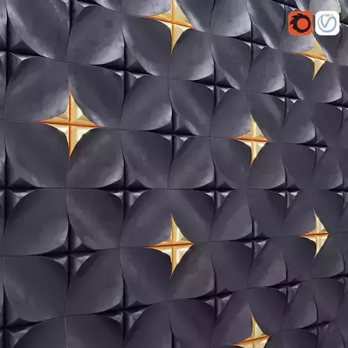 Dune Black and gold tiles  pattern 