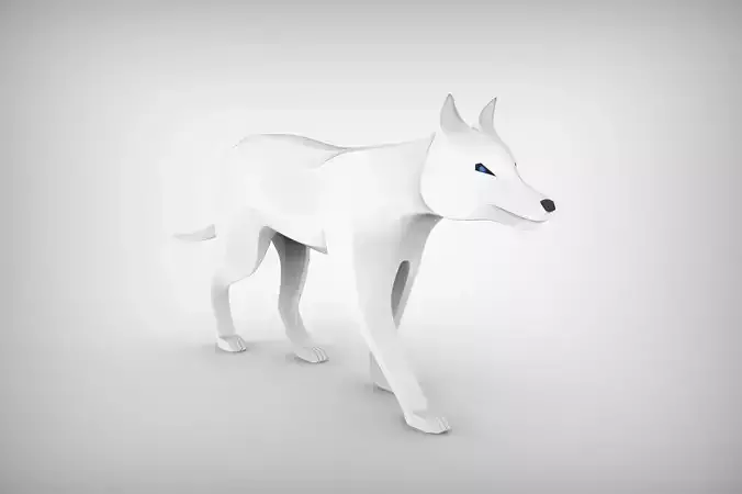 Wolf Sculpture  Free low-poly 3D model