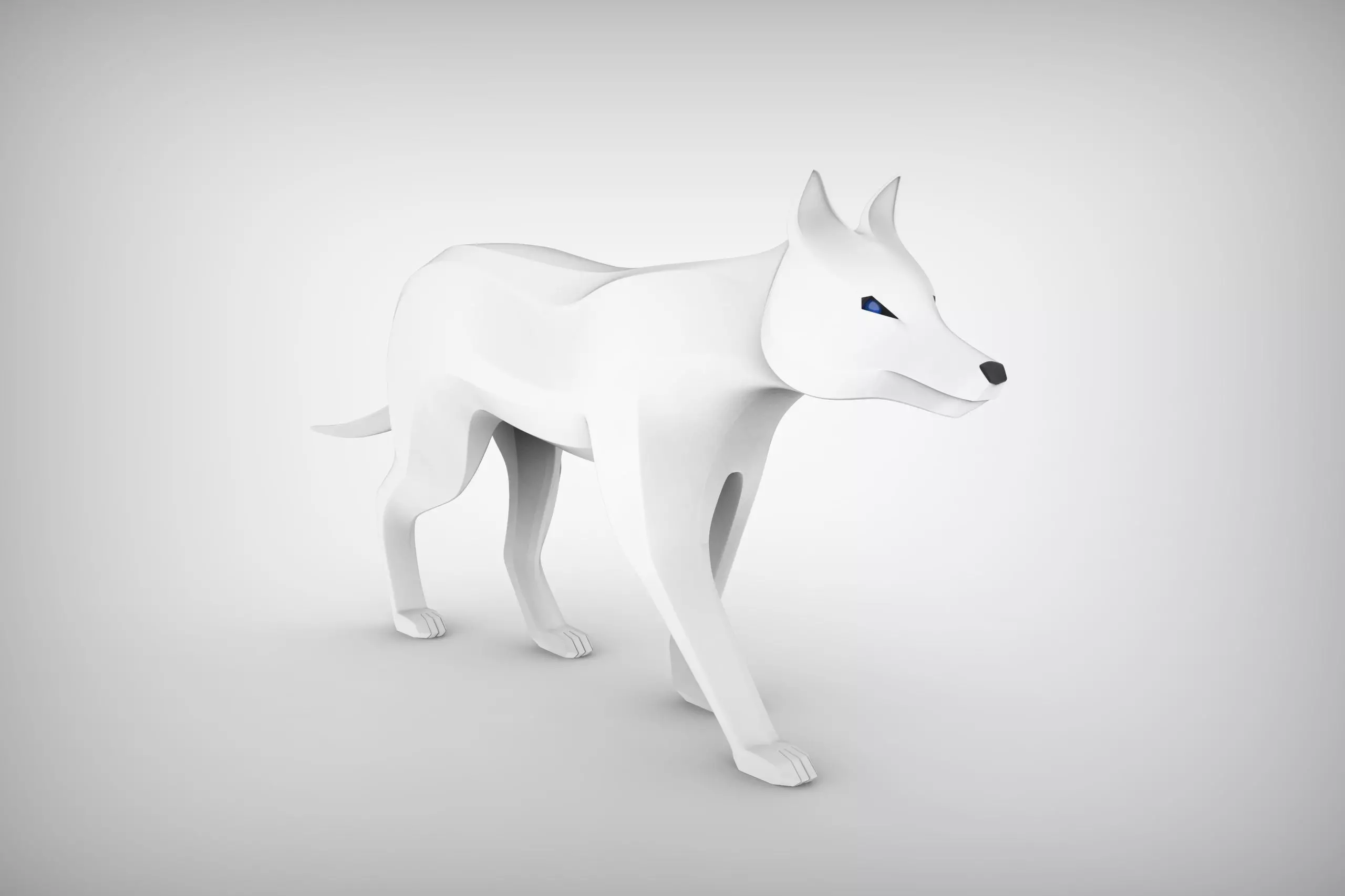 Wolf Sculpture Free low-poly 3D model