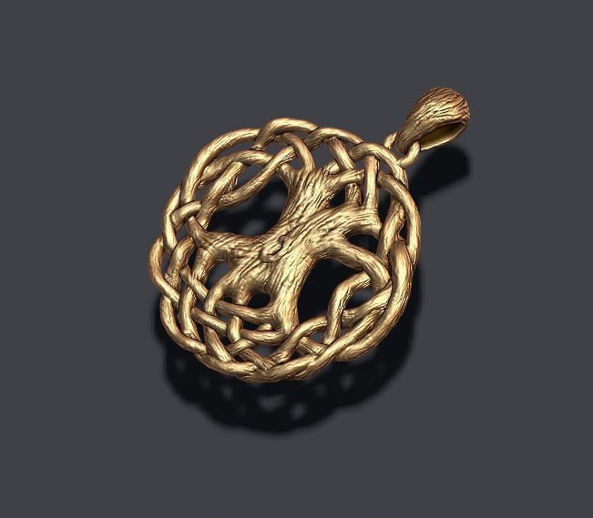 tree of life pendant 3D print model_5