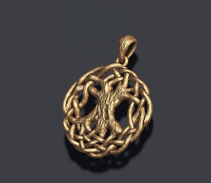 tree of life pendant 3D print model_3