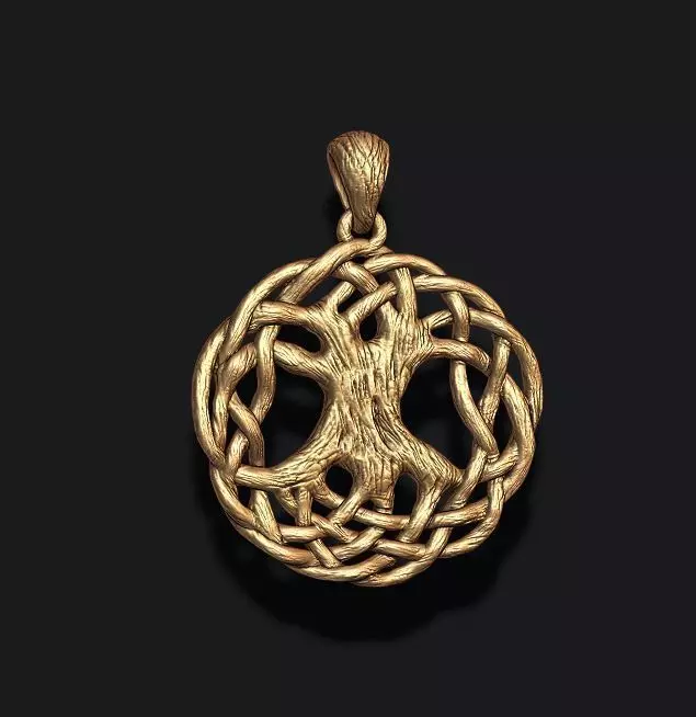 tree of life pendant 3D print model_0