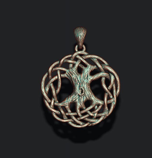 tree of life pendant 3D print model_4