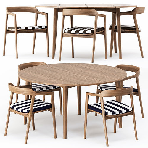Grasshopper chairs and Grasshopper round table by karpenter 3D model