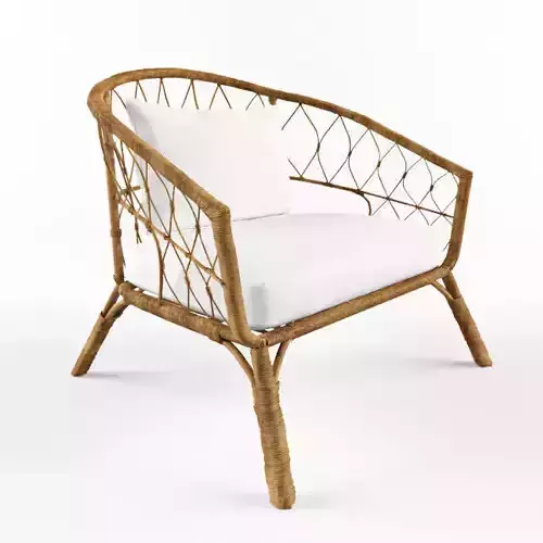 Chair rattan lounge with cushion