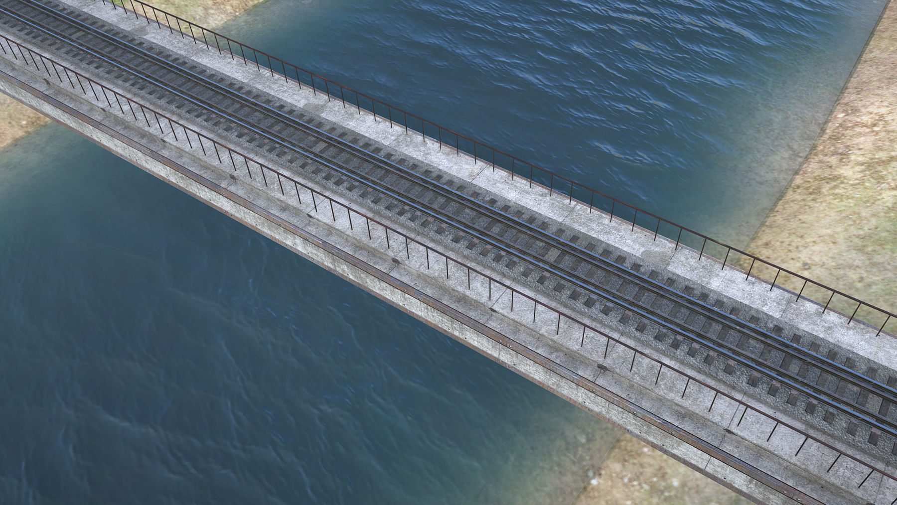 RW Bridge Vologda-II mono Low-poly 3D model_4