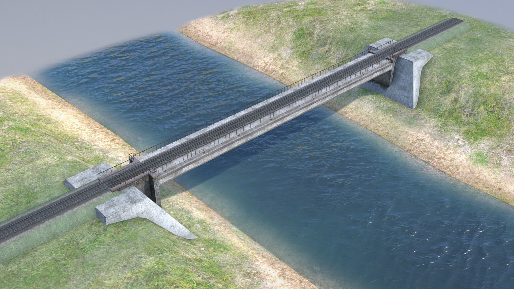 RW Bridge Vologda-II mono Low-poly 3D model_1