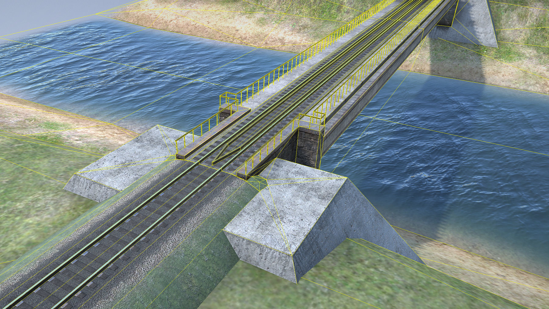 RW Bridge Vologda-II mono Low-poly 3D model_10