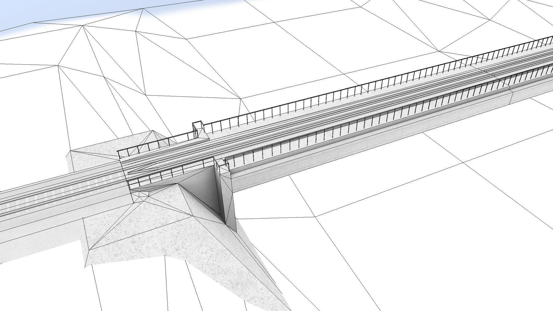 RW Bridge Vologda-II mono Low-poly 3D model_11