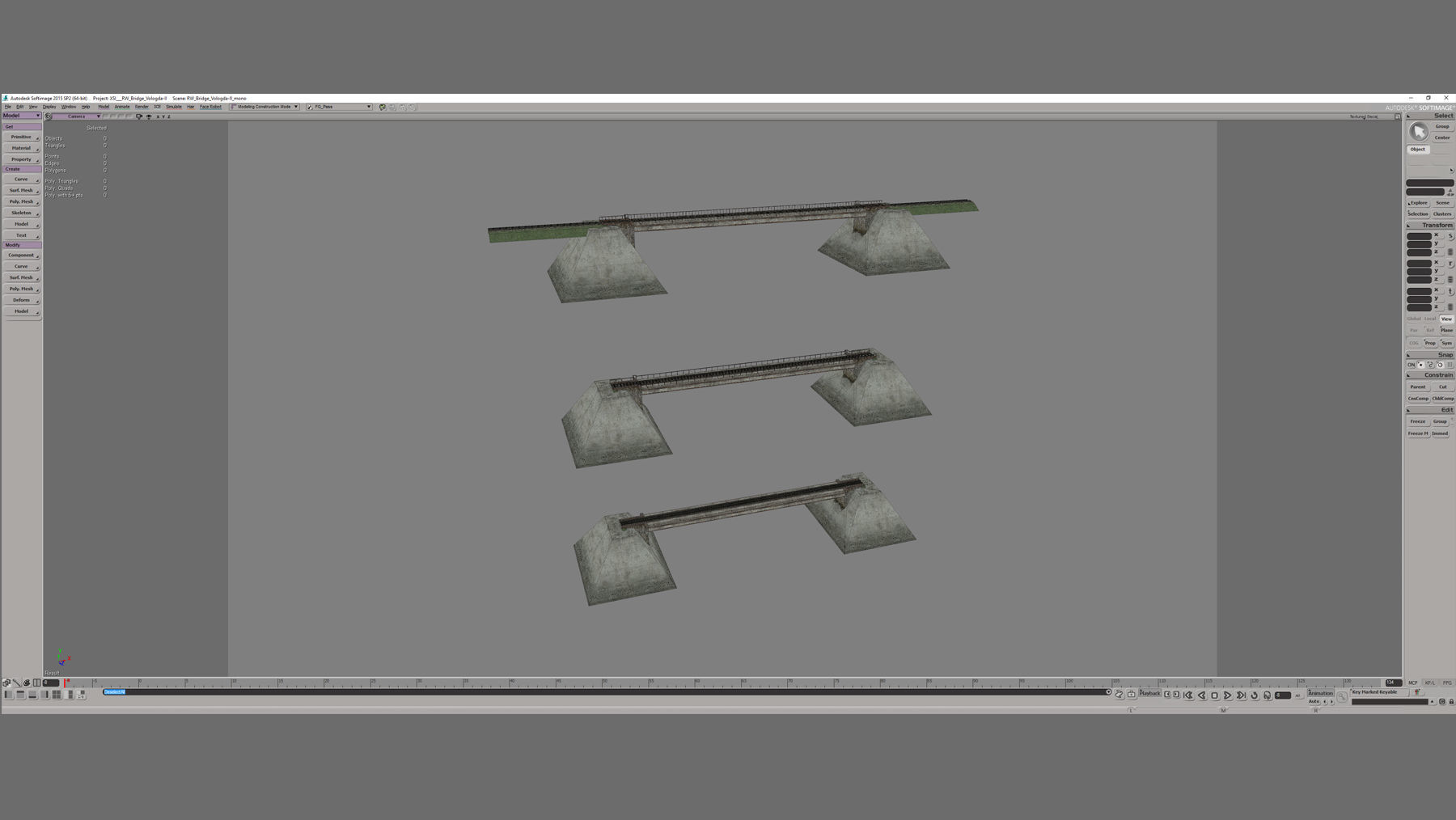 RW Bridge Vologda-II mono Low-poly 3D model_14