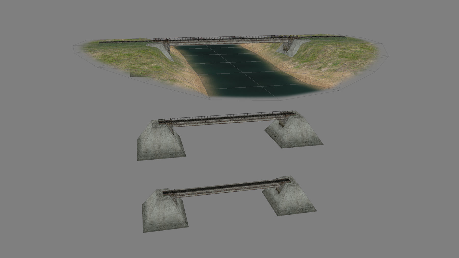 RW Bridge Vologda-II mono Low-poly 3D model_13
