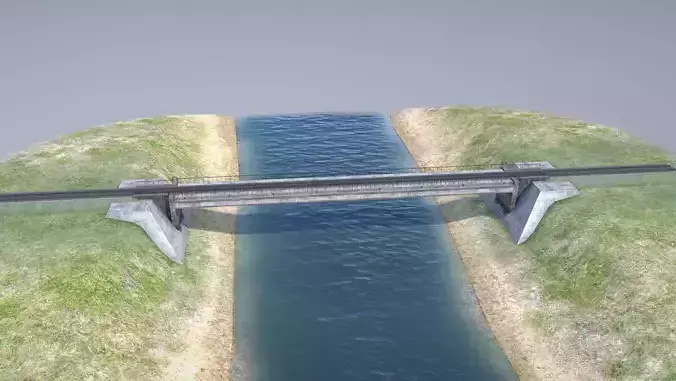 RW Bridge Vologda-II mono Low-poly 3D model