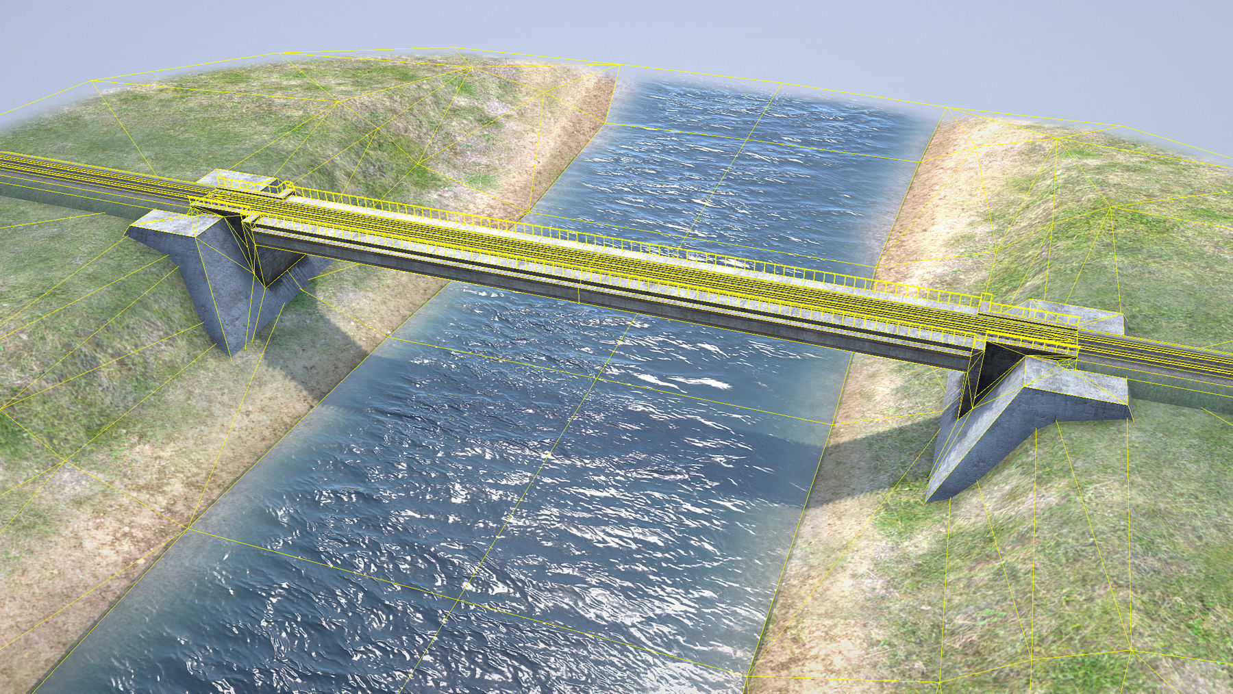 RW Bridge Vologda-II mono Low-poly 3D model_9