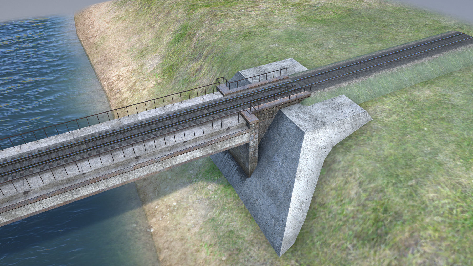 RW Bridge Vologda-II mono Low-poly 3D model_3