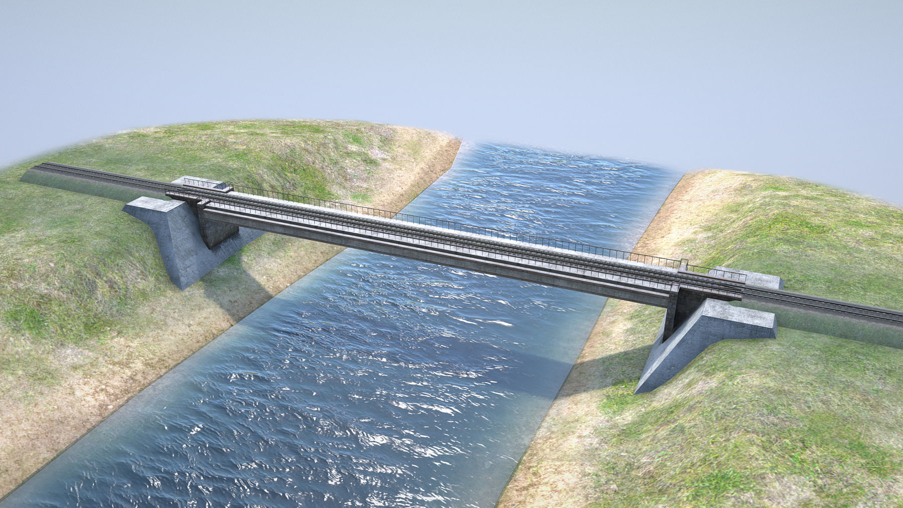RW Bridge Vologda-II mono Low-poly 3D model_2