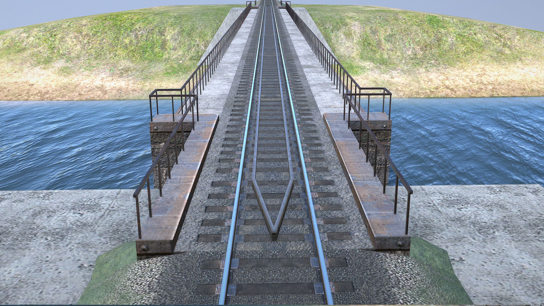 RW Bridge Vologda-II mono Low-poly 3D model_5