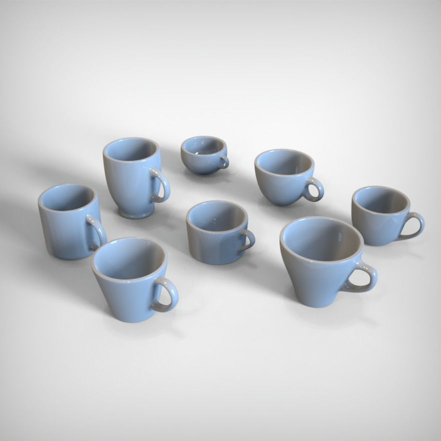 Realistic Mug coffee cup Low-poly 3D model_1