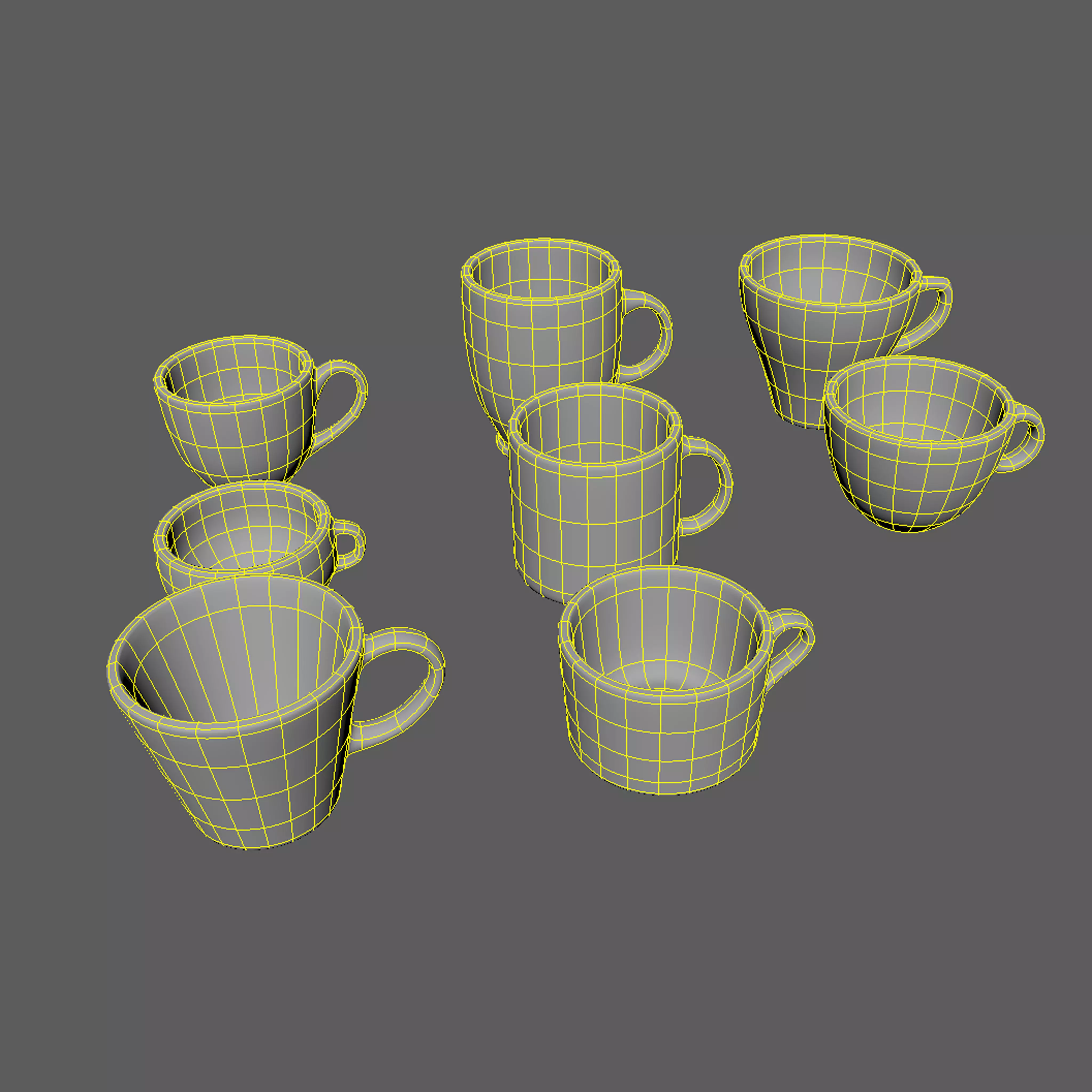 Realistic Mug coffee cup Low-poly 3D model_0