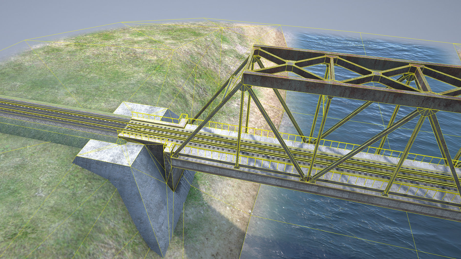 RW Bridge Vologda-II mono ferma Low-poly 3D model_12