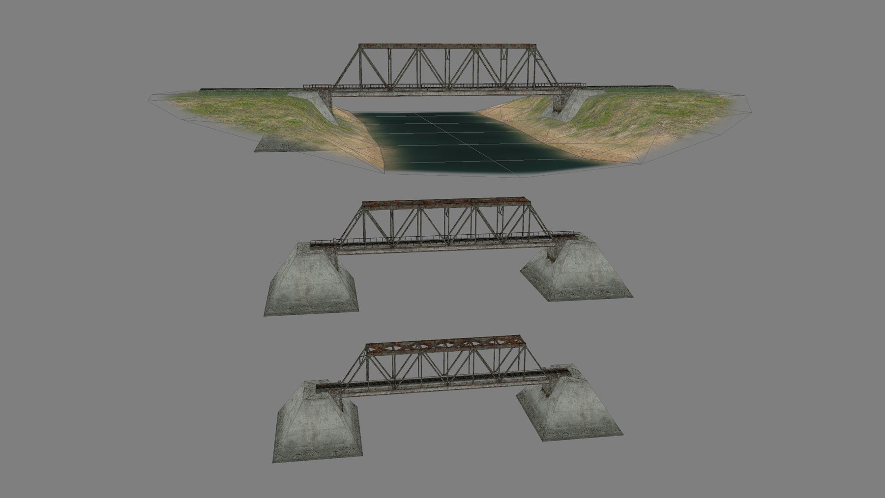 RW Bridge Vologda-II mono ferma Low-poly 3D model_16