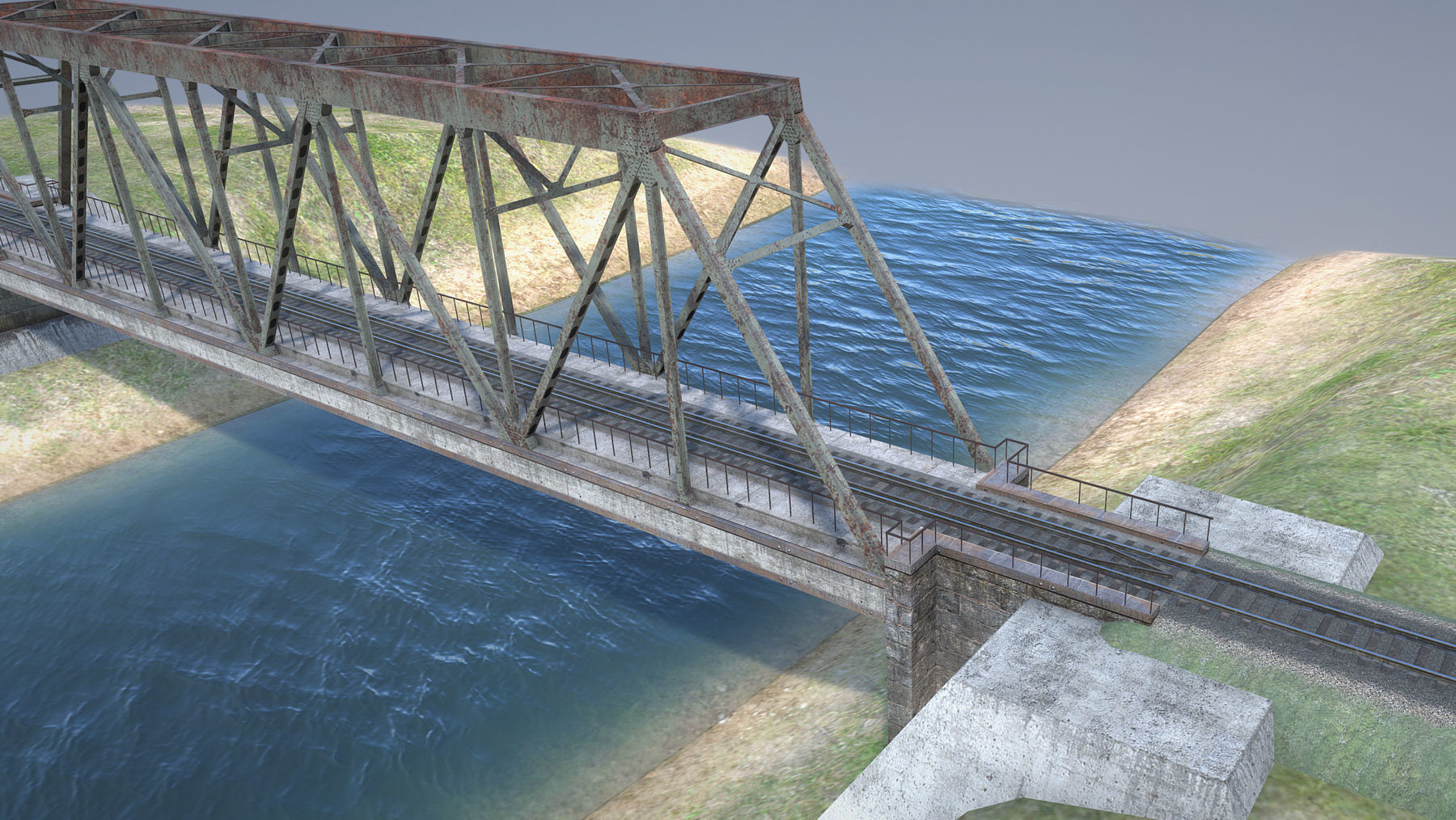 RW Bridge Vologda-II mono ferma Low-poly 3D model_3