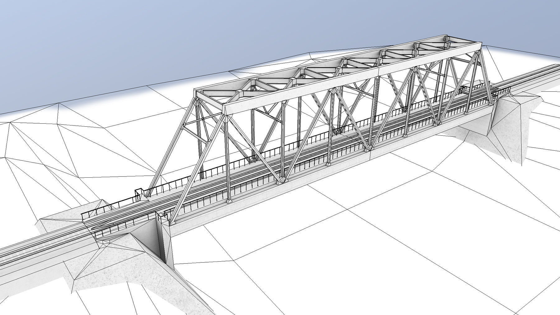 RW Bridge Vologda-II mono ferma Low-poly 3D model_13